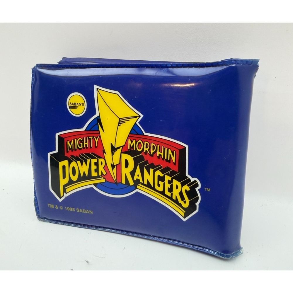 Vintage 1995 Mighty Morphin Power Rangers Blue Vinyl Bifold Wallet Saban - Picture 5 of 12